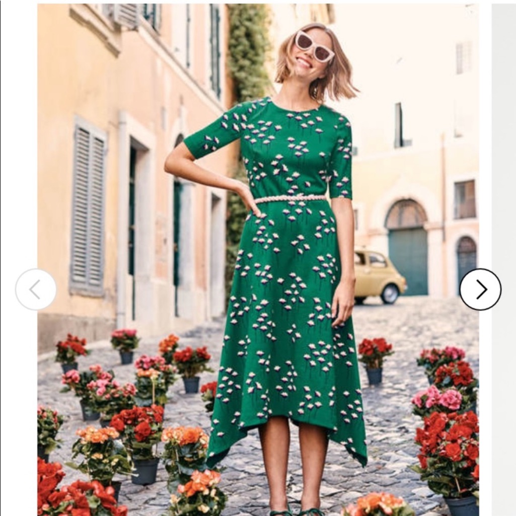 Boden | Dresses | Boden Leonie Ponte Midi Dress Forest Crocus Spray |  Poshmark